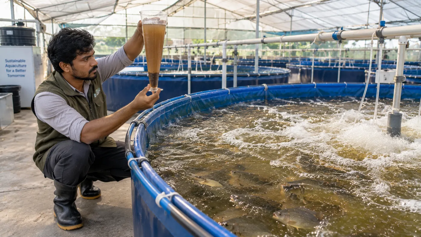 GIFT Tilapia Biofloc Farming: 100 kg/m3 Production in Circular HDPE Tarpaulin Tanks
