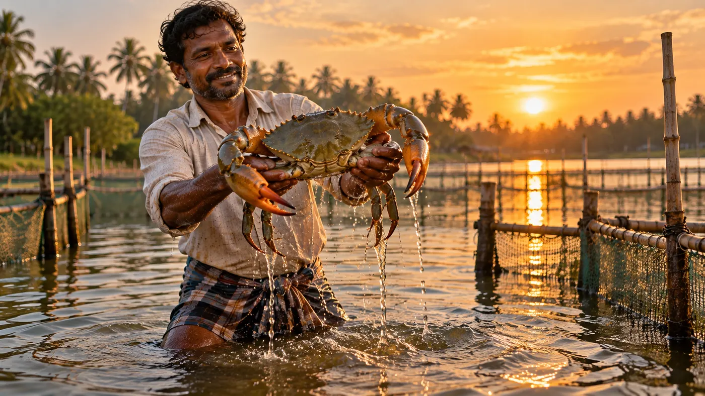 Mud Crab Farming in India: How Coastal Farmers Make ₹3 to ₹5 Lakhs per Cycle (Complete Practical Blueprint)