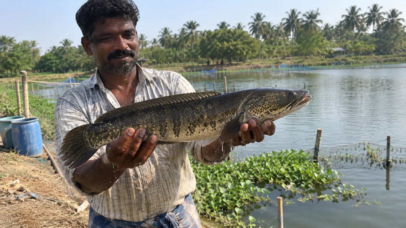 Murrel (Snakehead) Fish Farming: How to Earn ₹500/kg from India's Most Lucrative Freshwater Predator