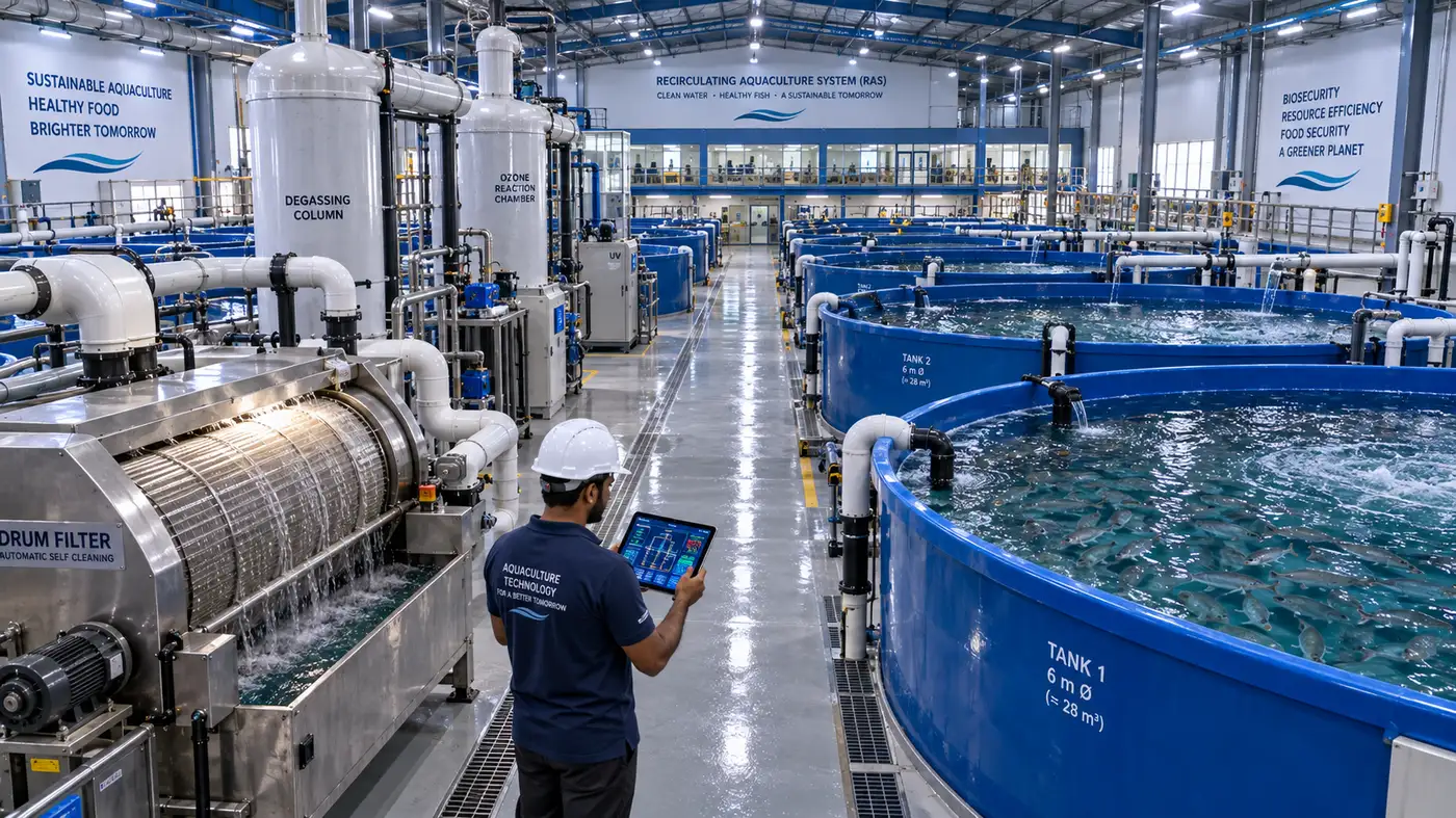 The Recirculating Aquaculture System (RAS) Master Guide: Design, Hydraulics & Mass Balance
