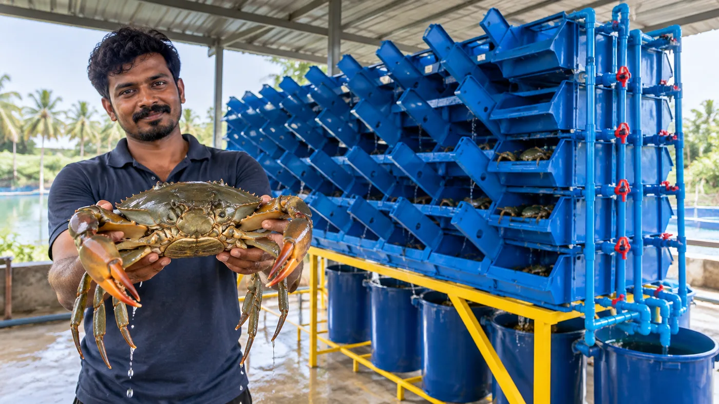 Vertical Crab Box Farming (Crab Condos): Can You Really Make ₹3 Lakhs from an Indoor Setup? (Honest Setup Costs & Reality)